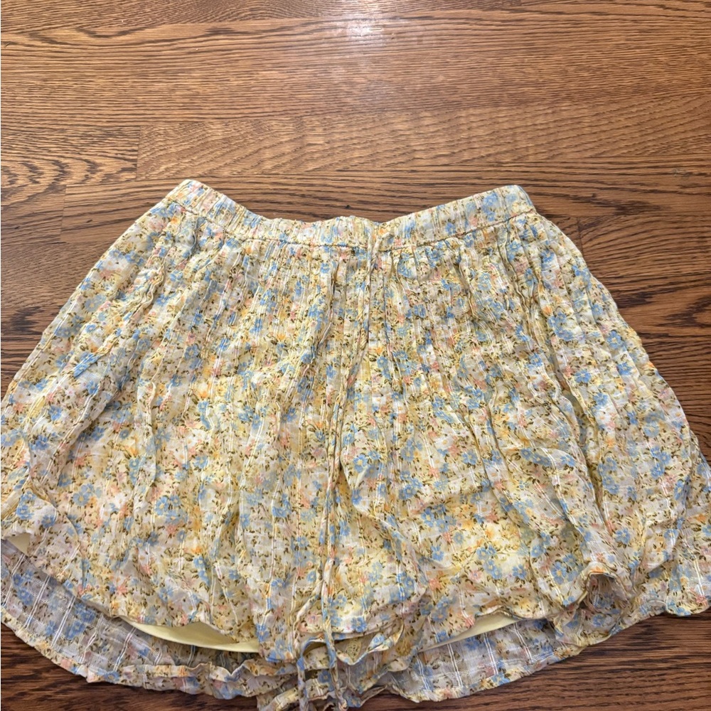 Aerie Yellow Floral Skirt